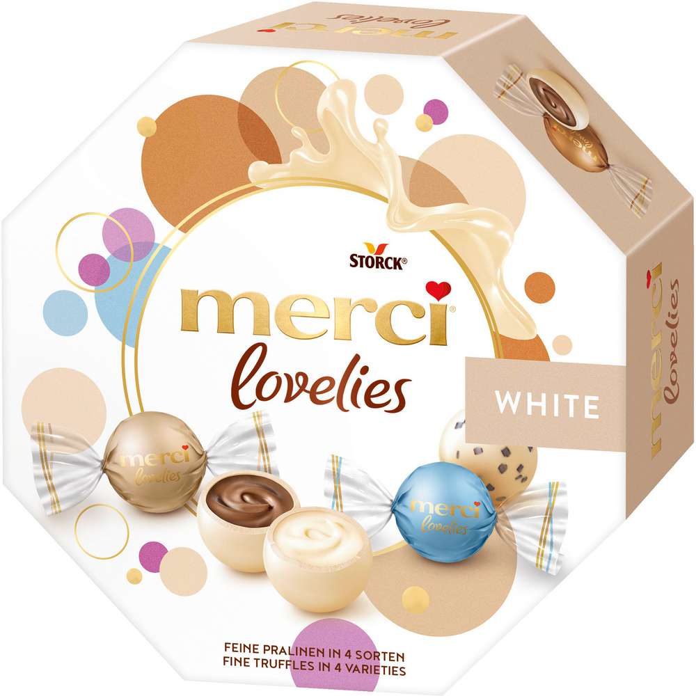 Produktabbildung Merci Lovelies White, Pralinen