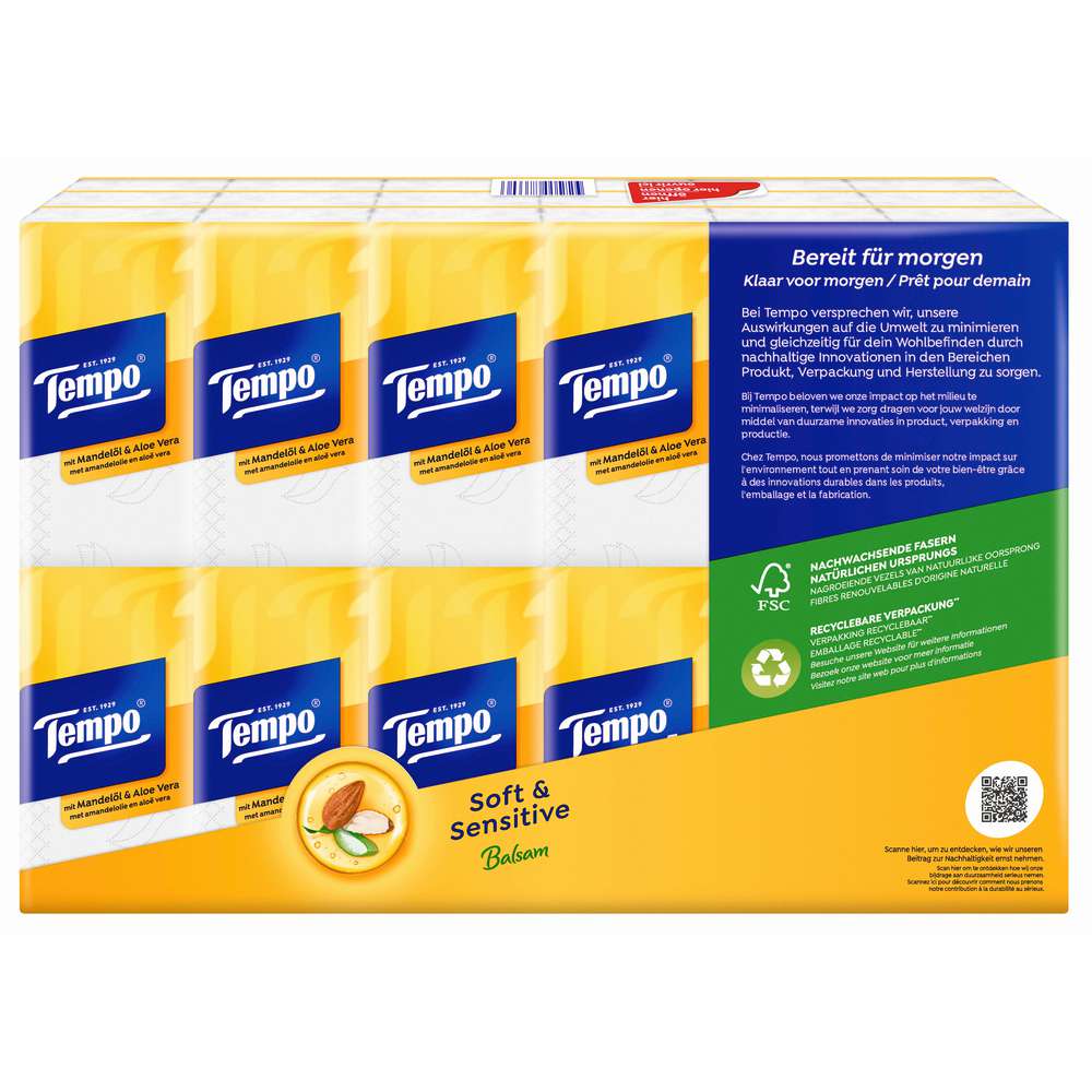 Produktabbildung Tempo Taschentücher, Plus soft & sensitive