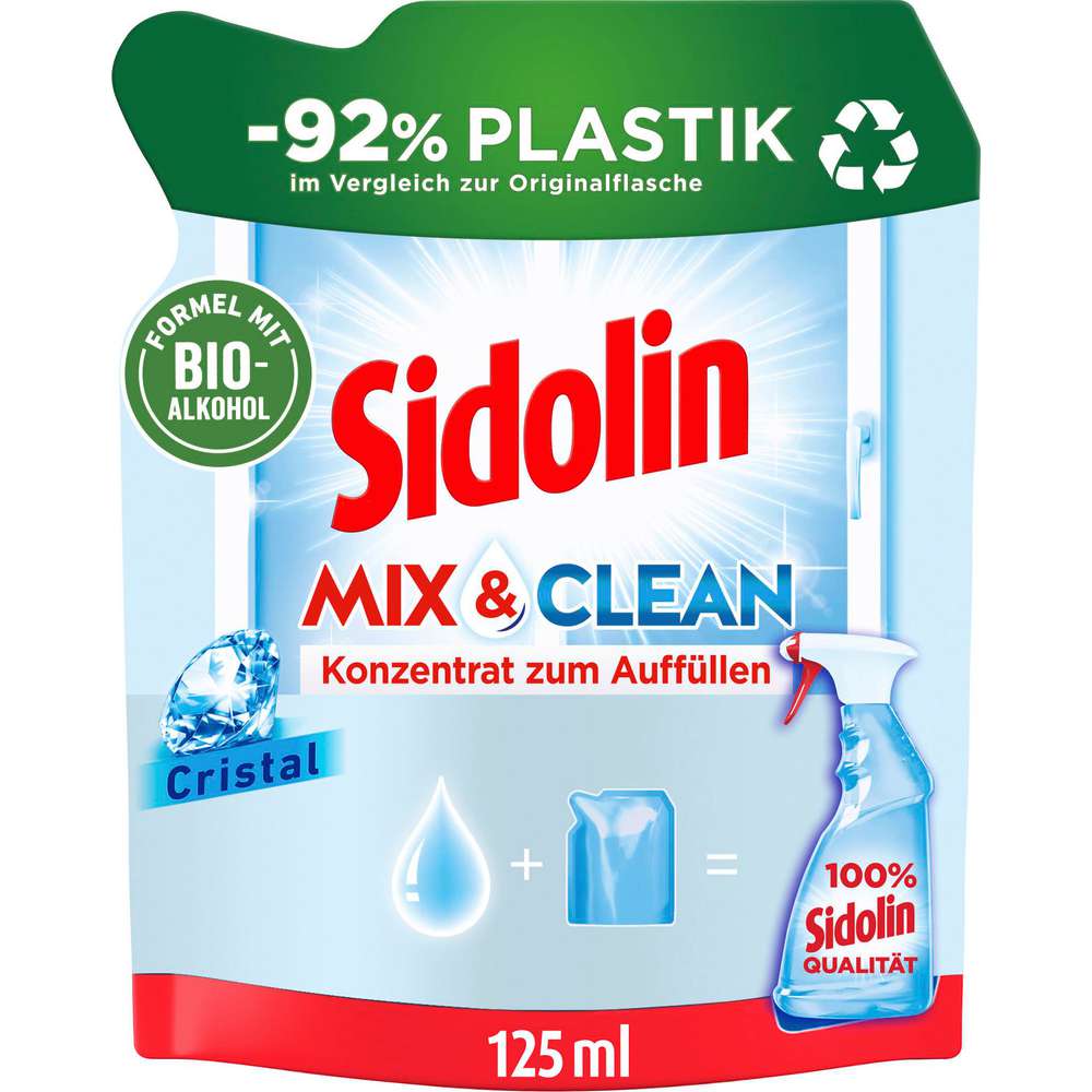 Produktabbildung Sidolin Fenster-Reiniger, Konzentrat zum Auffüllen, Cristal