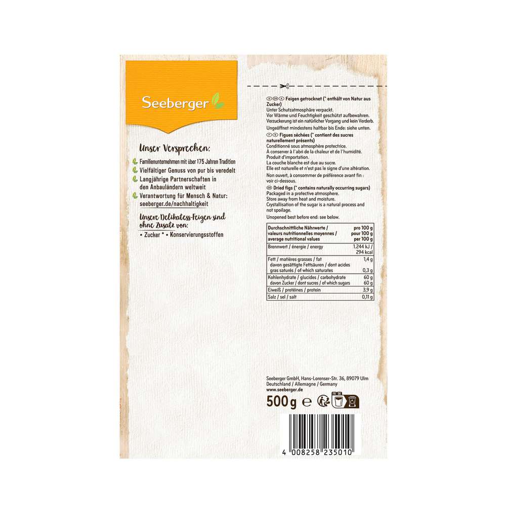 Produktabbildung Seeberger Delikatess Feigen, getrocknet