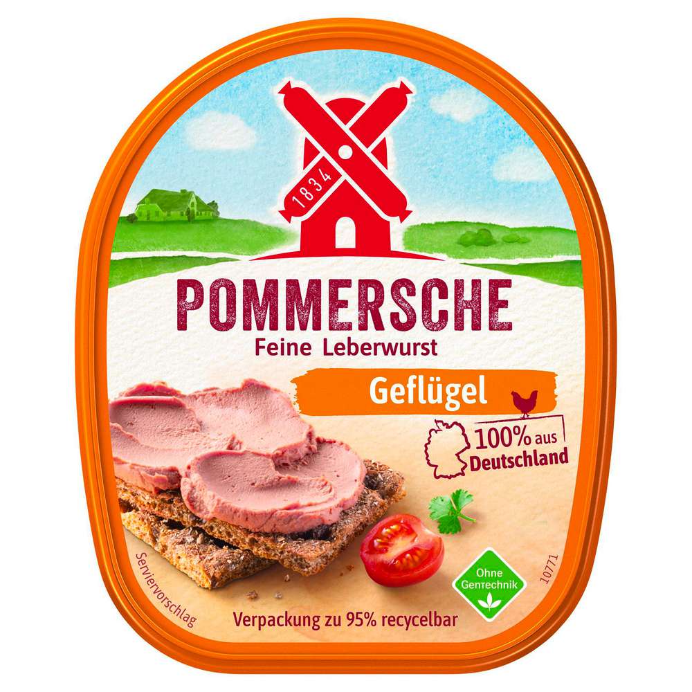 Produktabbildung Rügenwalder Mühle Pommersche feine Geflügelleberwurst
