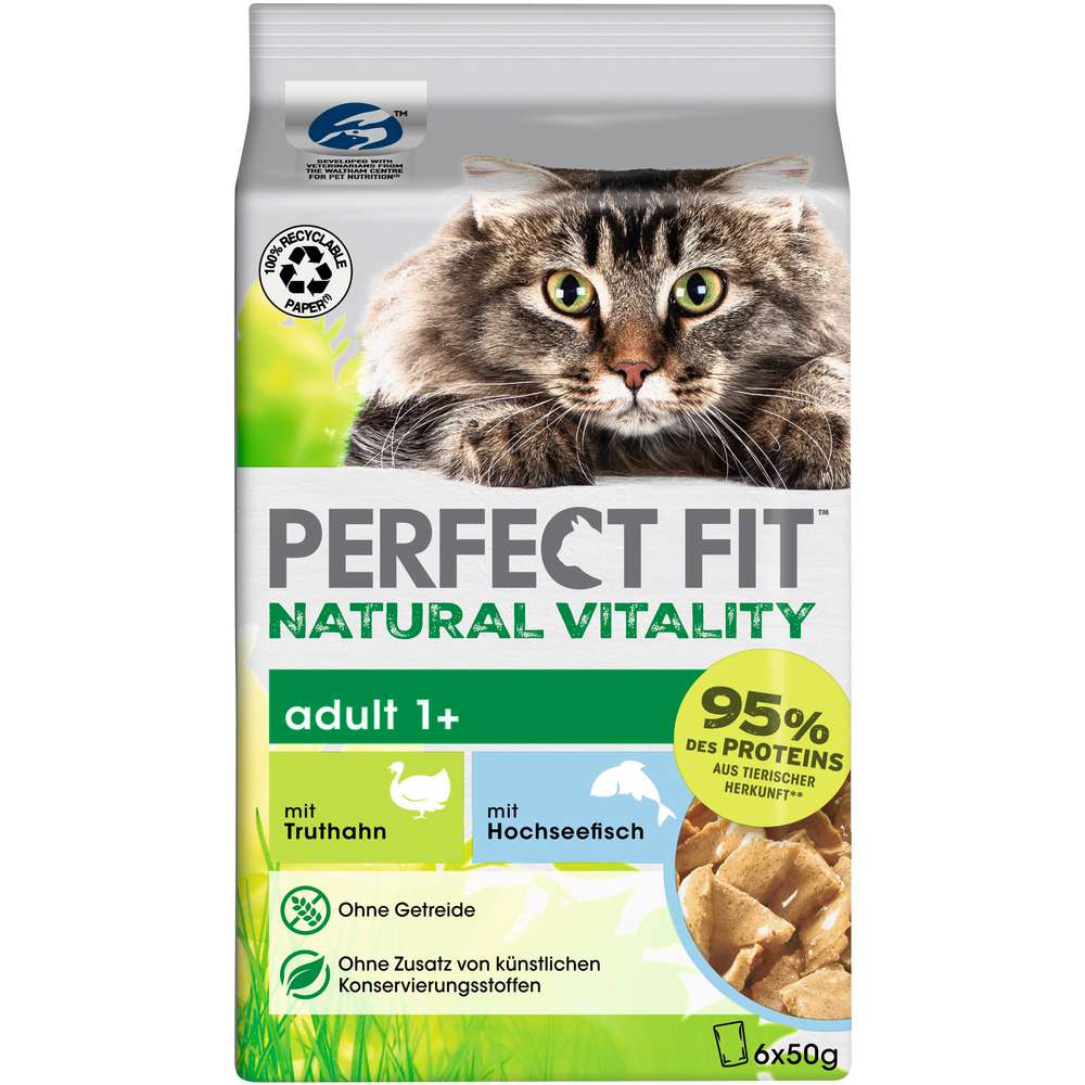 Produktabbildung Perfect Fit Katzen-Nassfutter, Truthahn/Hochseefisch