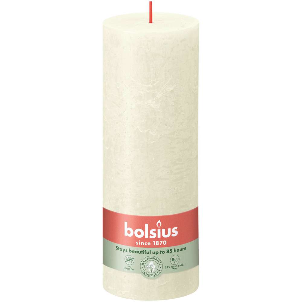 Produktabbildung Bolsius Rustik Kerze 190x68mm, weiche Perle