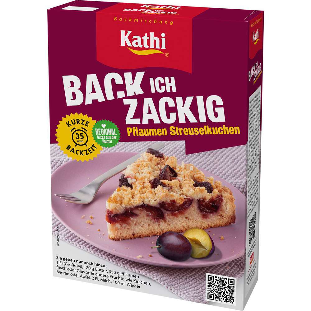 Produktabbildung Kathi Backmischung, Pflaumen-Streuselkuchen