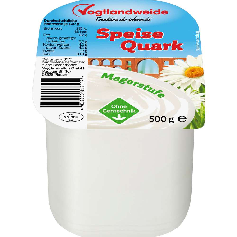 Produktabbildung Vogtlandweide Speisequark, Magerstufe