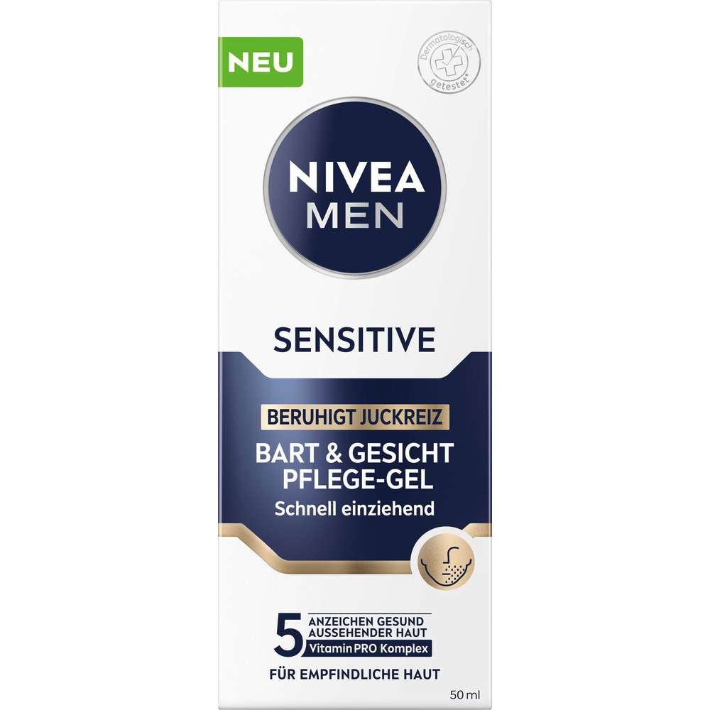 Produktabbildung Nivea Bart & Gesichtspflege Gel, Sensitive