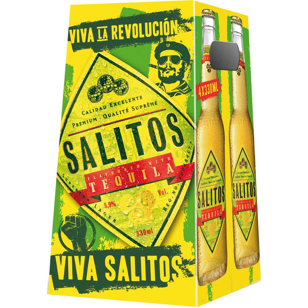 Produktabbildung Salitos Biermischgetränk Tequila 5,9% (4x 0,330 Liter)