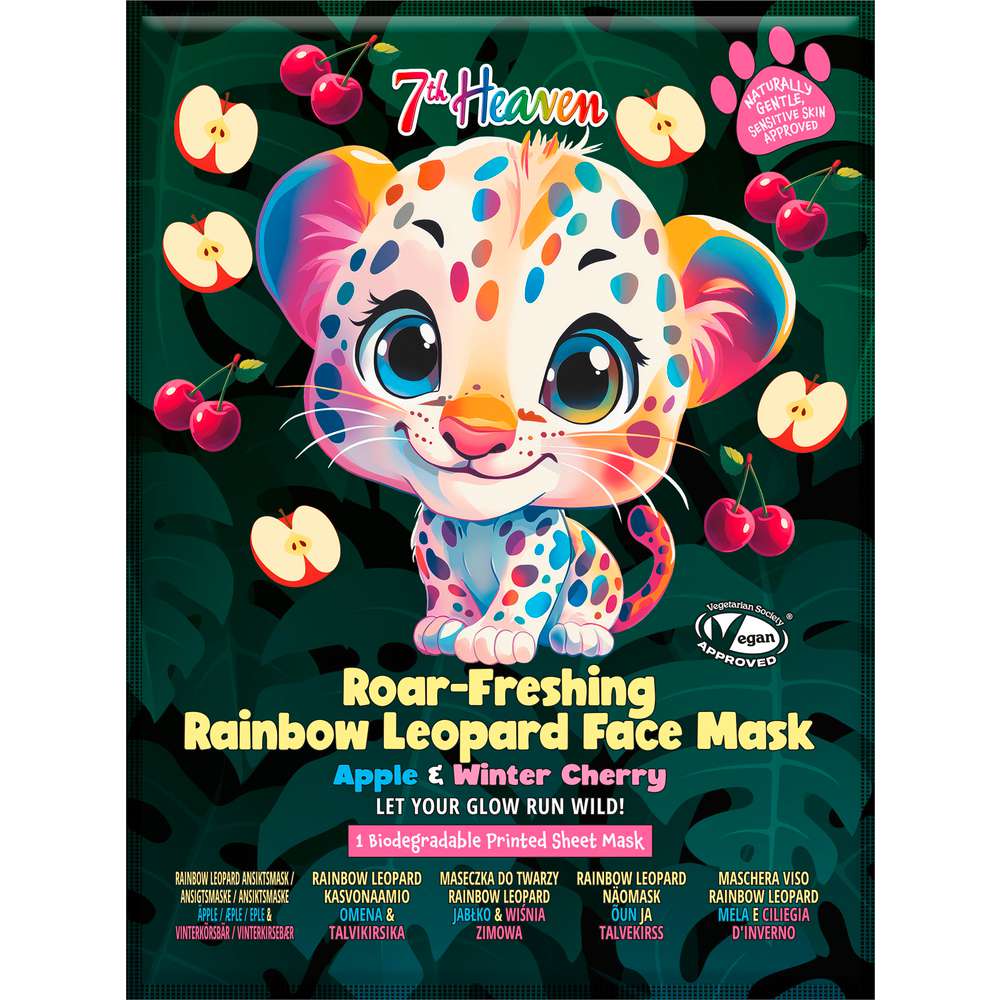 Produktabbildung 7th Heaven Tuchmaske, Regenbogen Leopard