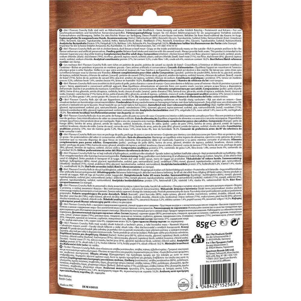 Produktabbildung 8in1 Hunde-Snack Crunchy Rolls