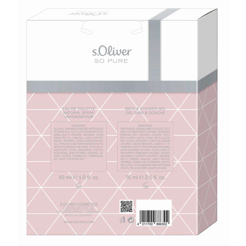 Produktabbildung s.Oliver Geschenk-Set So Pure Women, EDT + Duschgel