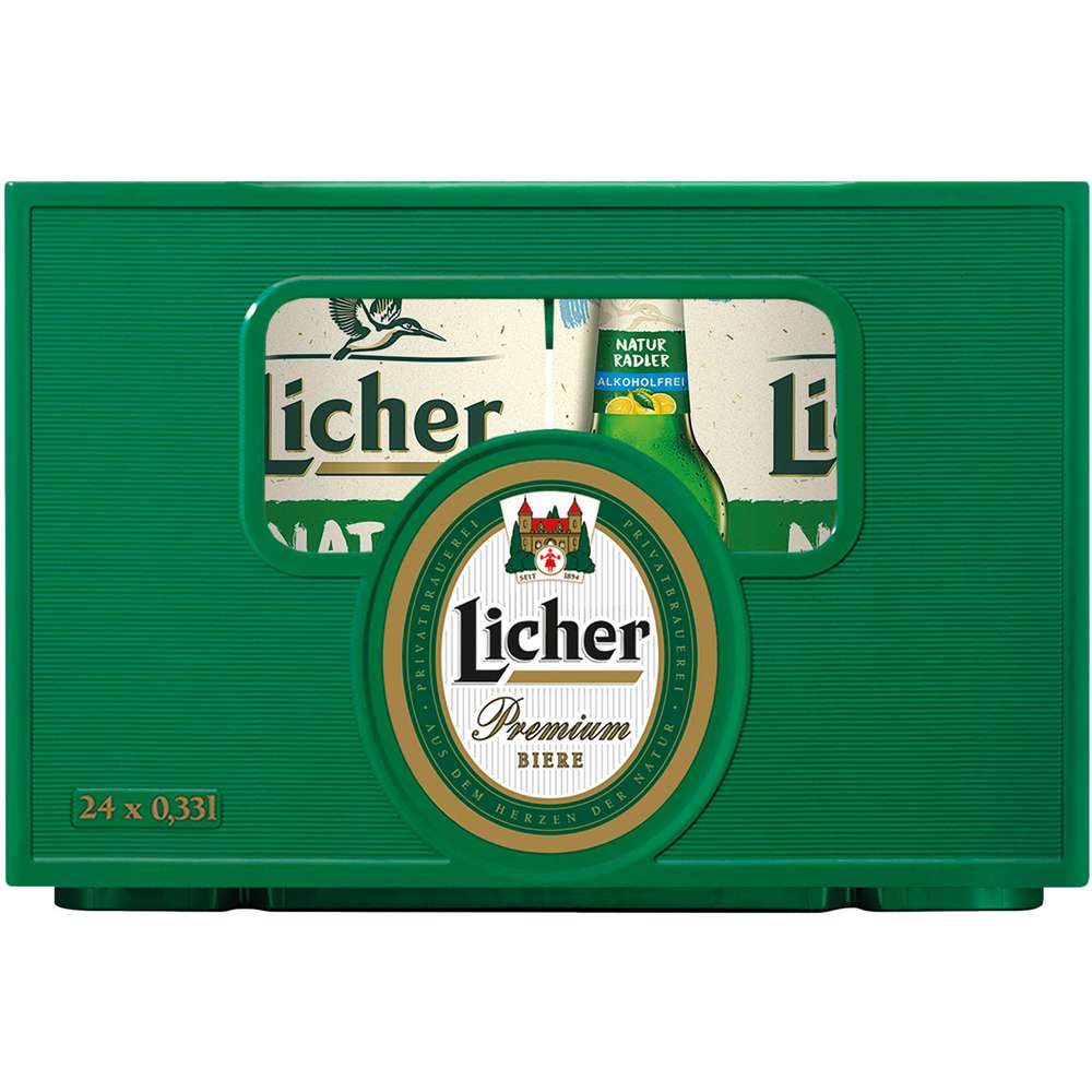 Produktabbildung Licher Naturradler, alkoholfrei (4x Träger in der Kiste zu je  6x 0,330 Liter)