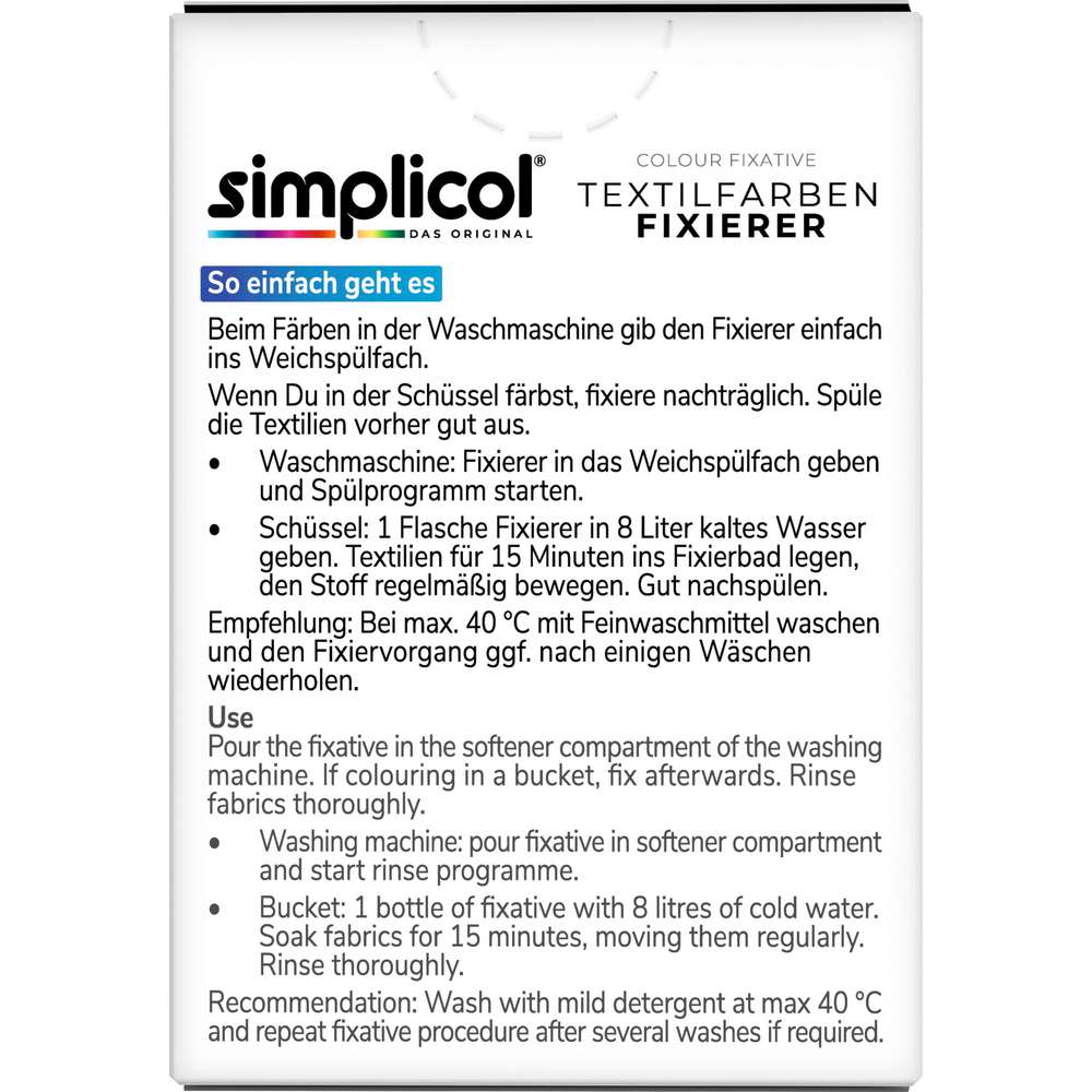 Produktabbildung simplicol Farb-Fixierer Textilfarbe, Expert
