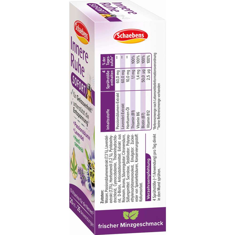 Produktabbildung Schaebens Innere Ruhe, Sofort -Spray + Hanfsamenöl