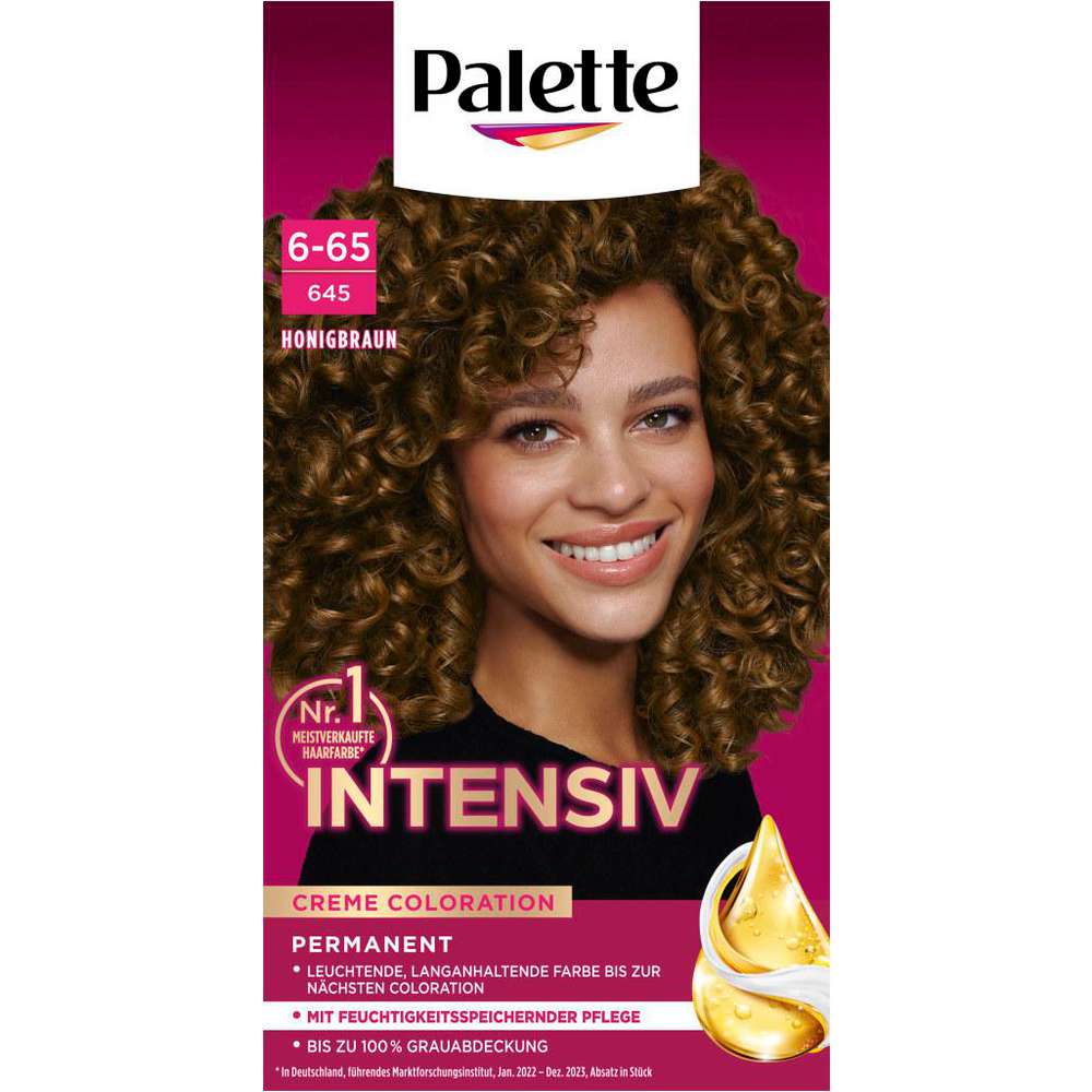 Produktabbildung Poly Palette Haarfarbe Creme Coloration, 645 Honigbraun