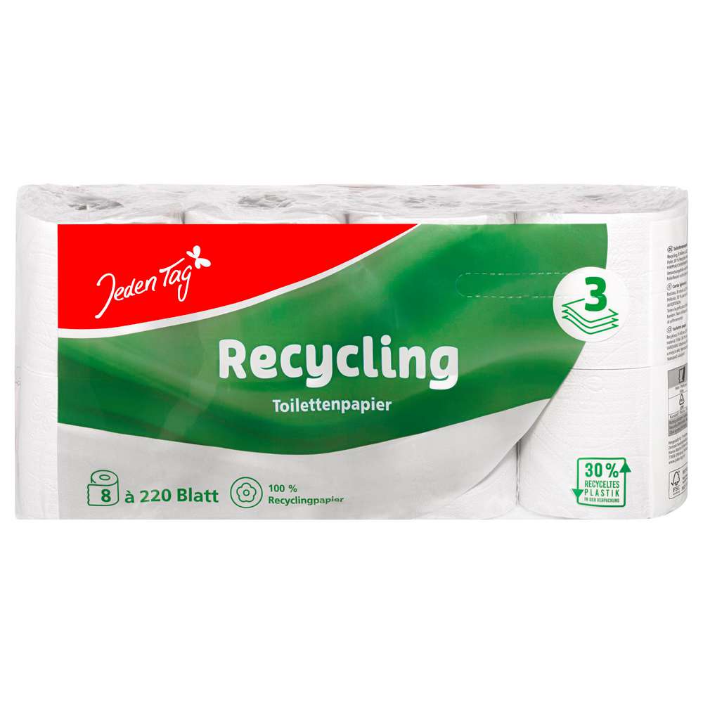 Produktabbildung Jeden Tag Toilettenpapier Recycling 3-lagig