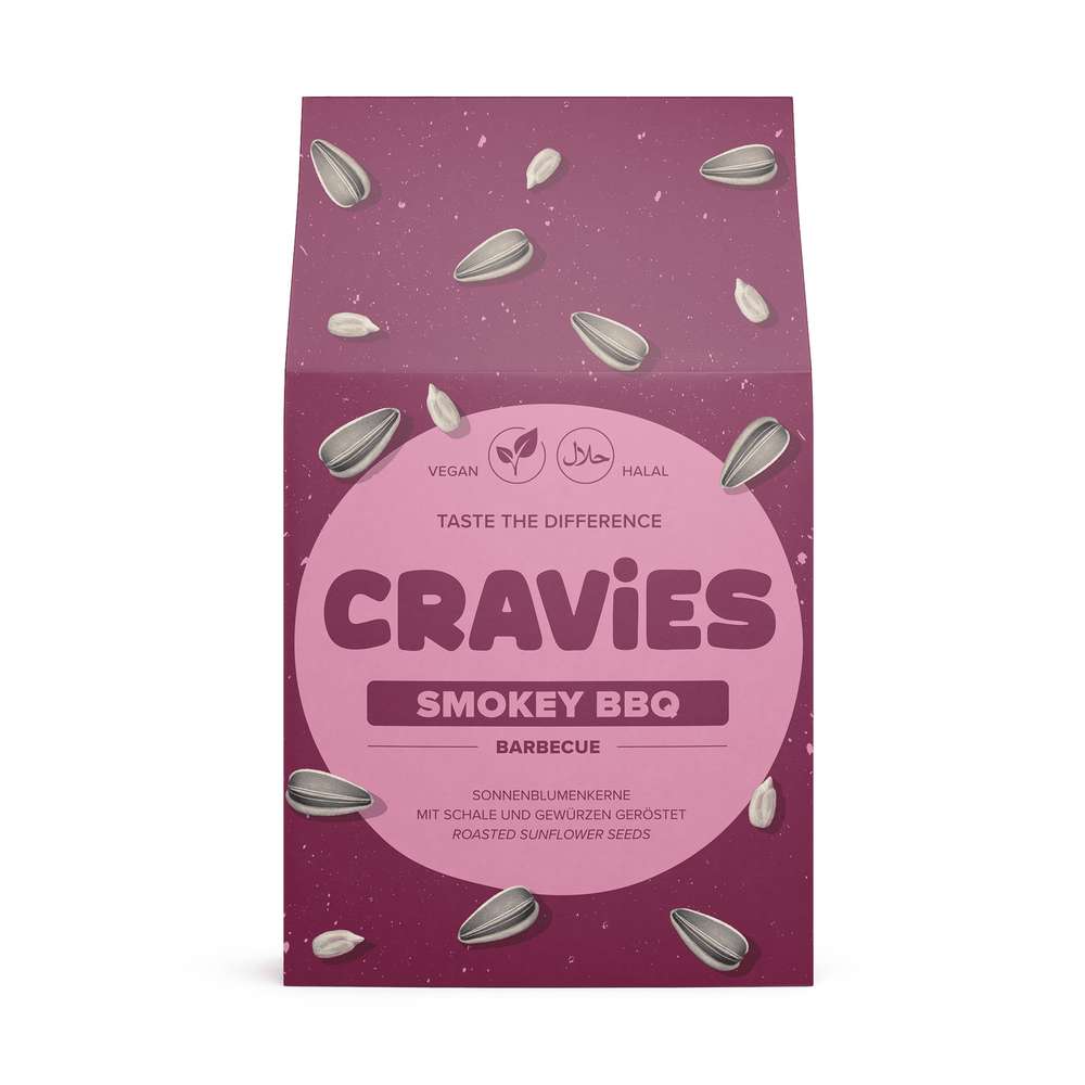 Produktabbildung CRAVIES Sonnenblumenkerne Smokey BBQ