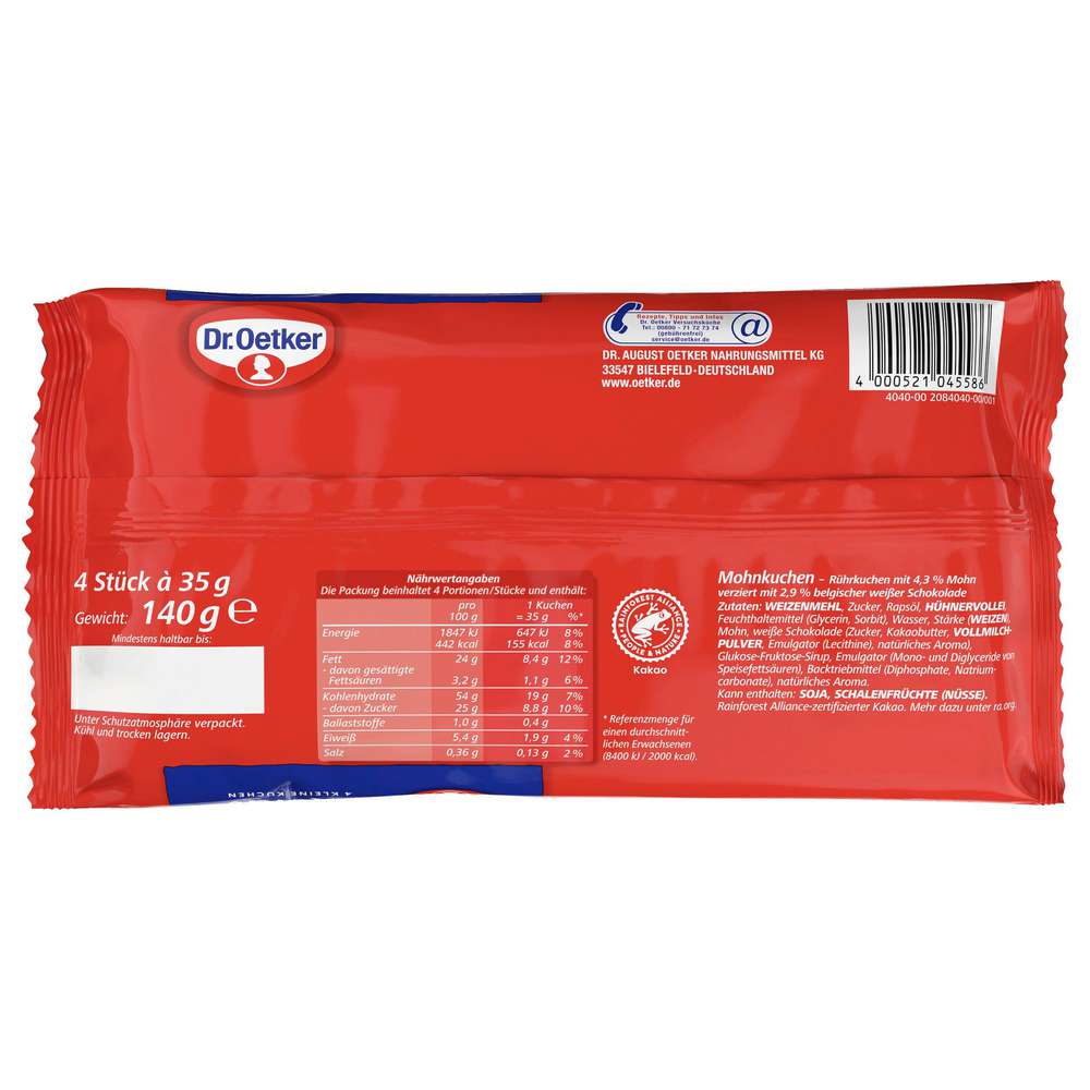 Produktabbildung Dr. Oetker Kleine Mohnkuchen