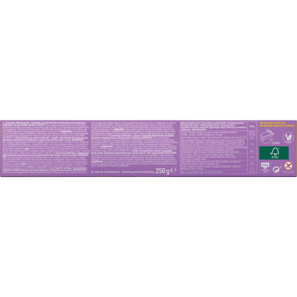 Produktabbildung Schär Blätterteig glutenfrei, tiefgekühlt