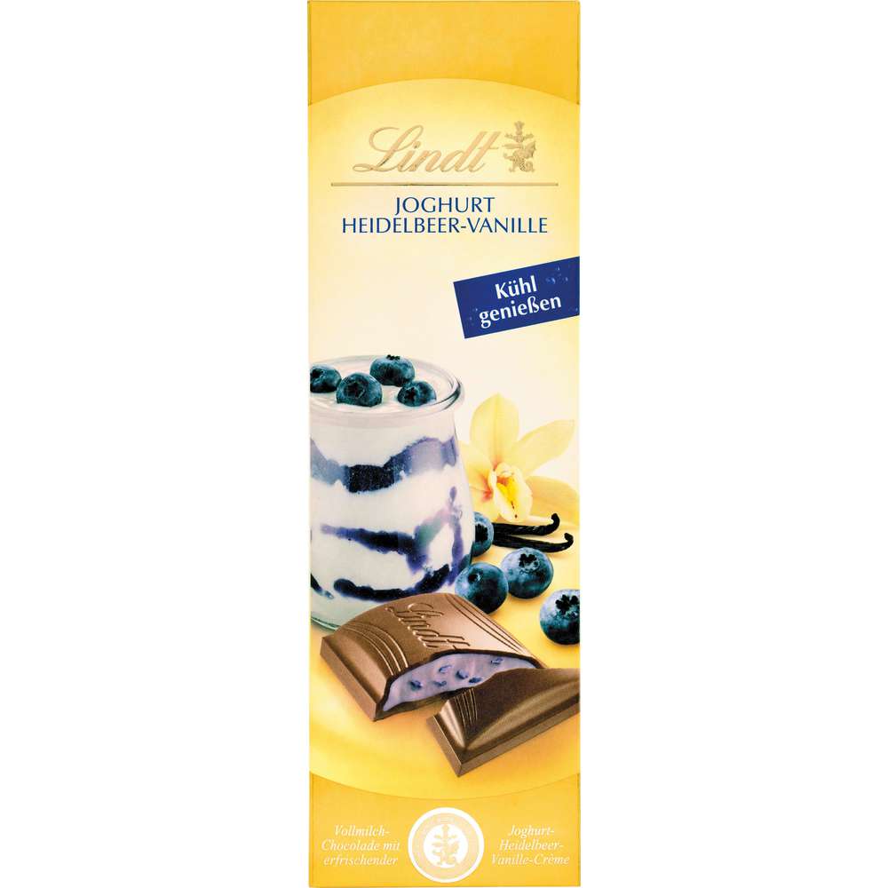 Produktabbildung Lindt Tafelschokolade, Joghurt/Heidelbeer/Vanille