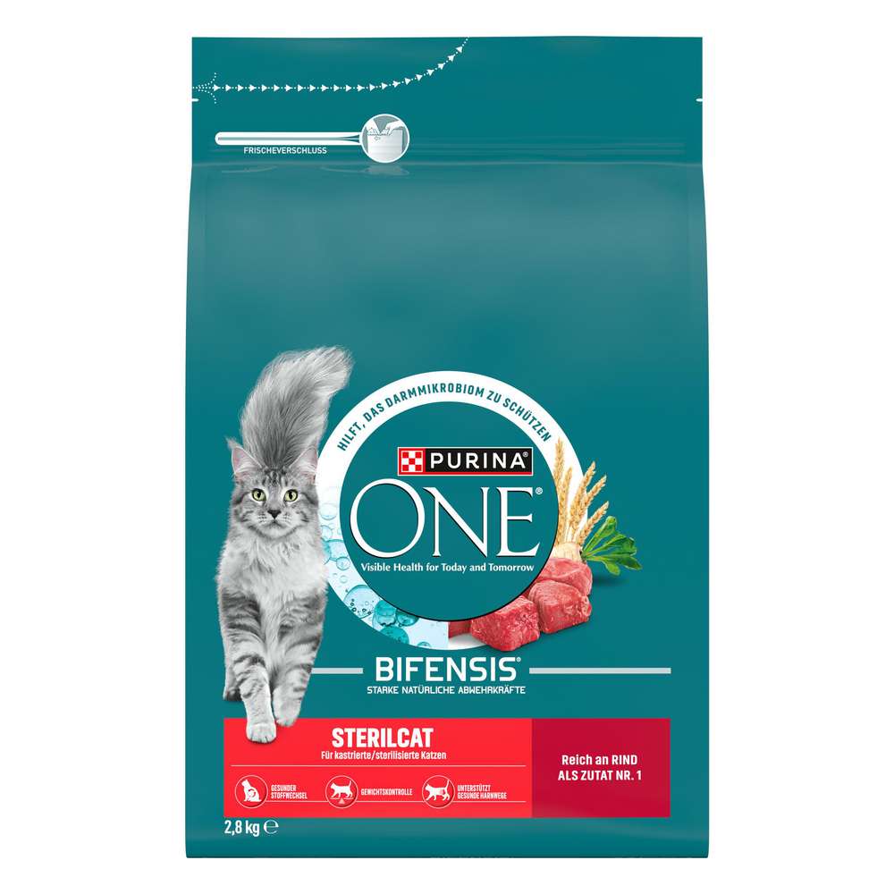 Produktabbildung Purina Katzen-Trockenfutter One, Bifensis, Sterilicat Rind