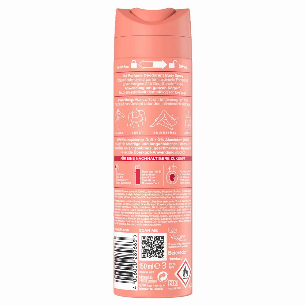 Produktabbildung 8x4 Deo Spray Perfume, Coral Charm