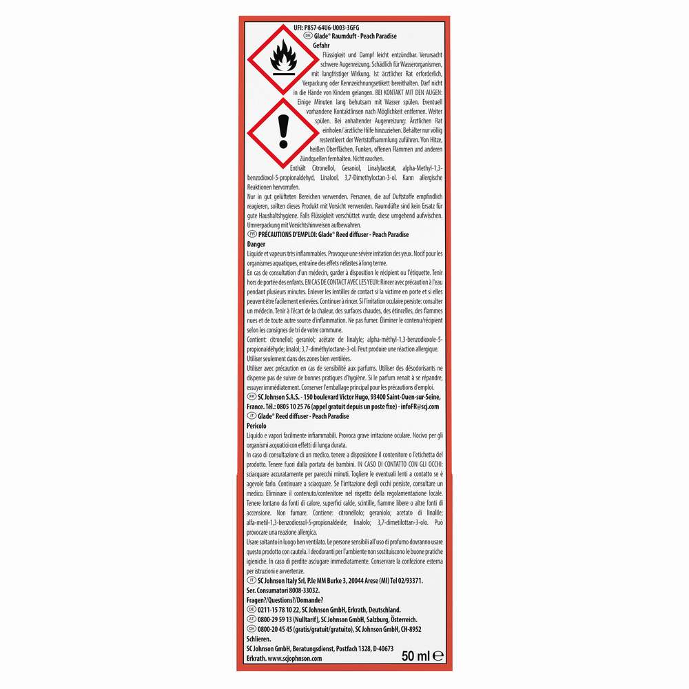 Produktabbildung Glade Raumduft Aroma-Öl, Peach Paradise