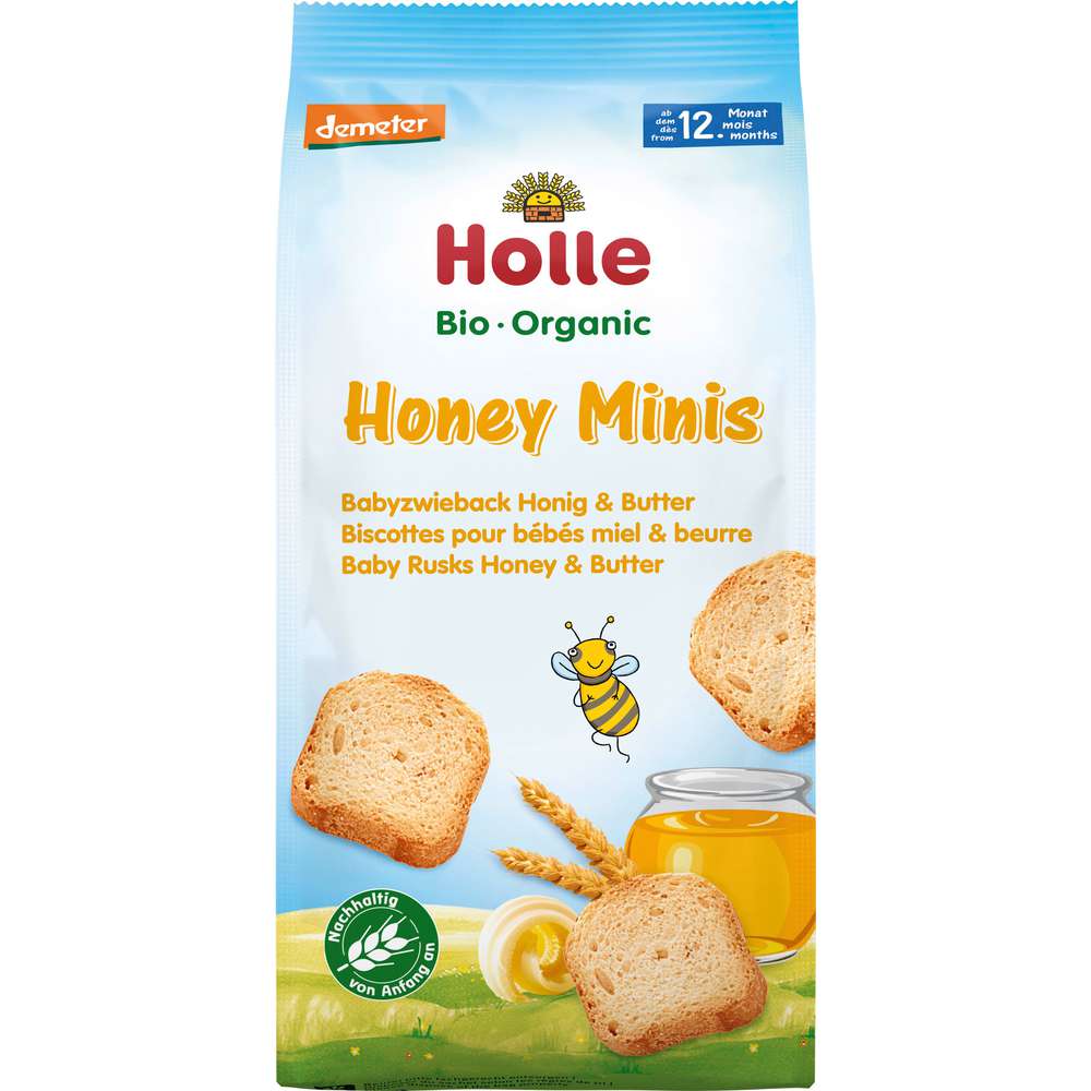 Produktabbildung Holle Bio Babyzwieback Minis, Honig & Butter