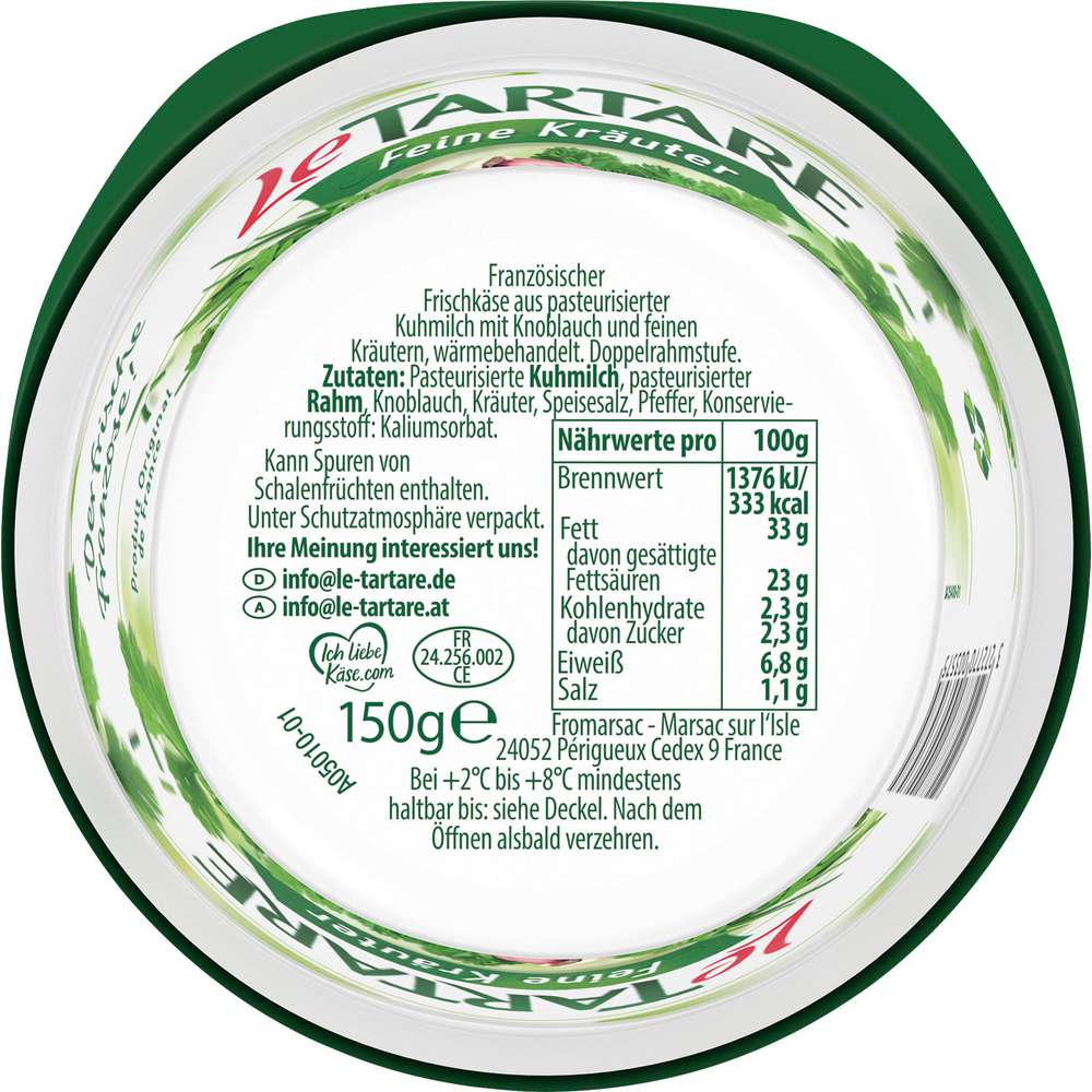 Produktabbildung Le Tartare Frischkäse, Feine Kräuter