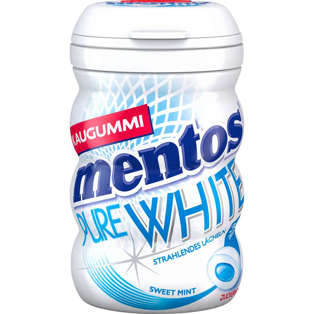 Produktabbildung Mentos Kaugummidragees Pure White Sweet Mint, zuckerfrei