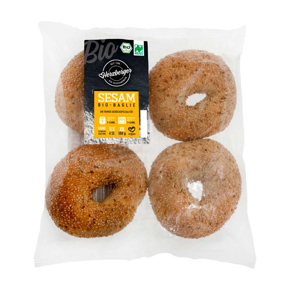 Produktabbildung Herzberger Bio Bagle, Sesam