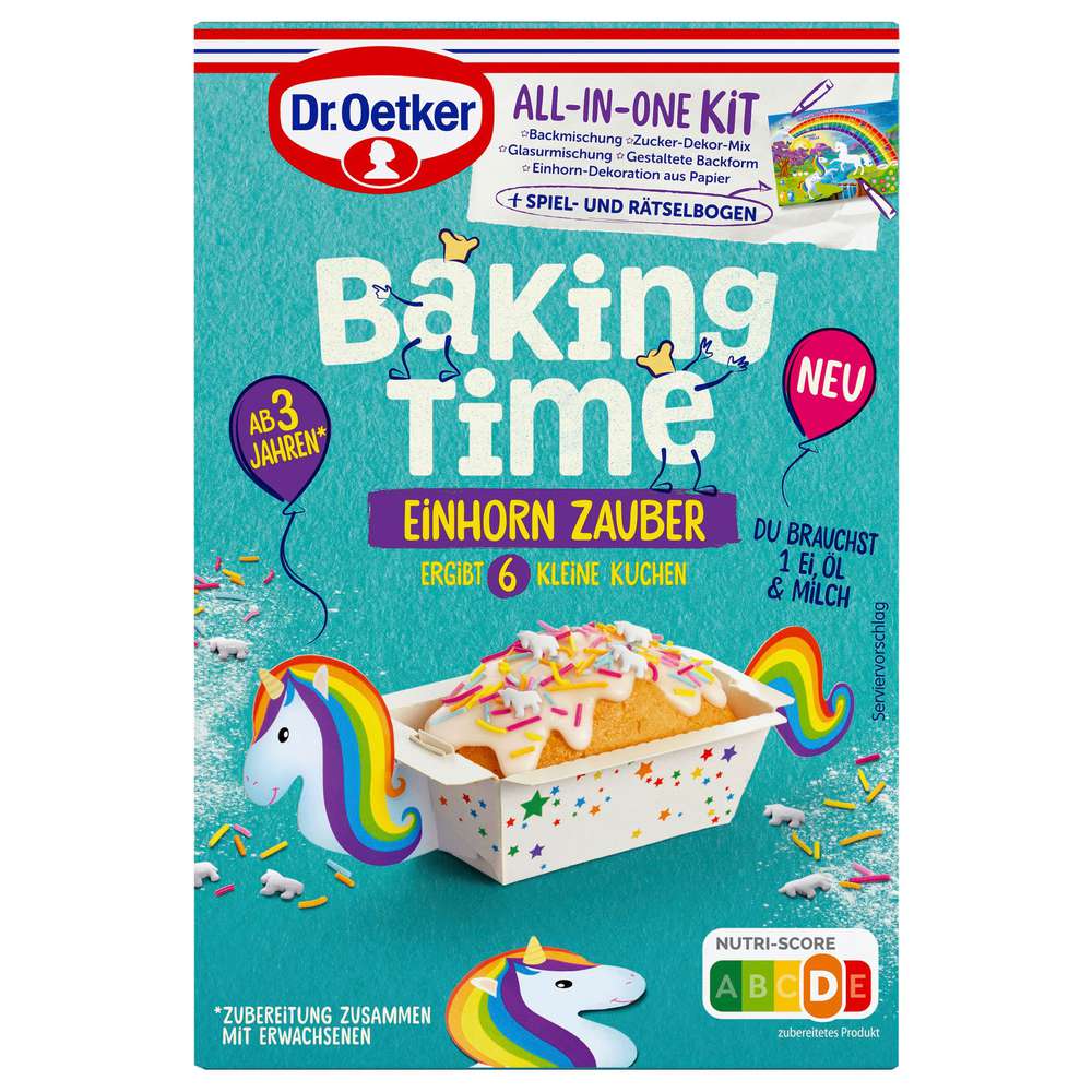 Produktabbildung Dr. Oetker Backmischung Baking Time, Einhorn Zauber