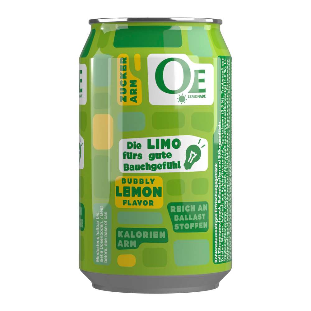 Produktabbildung OE Limonade Bubbly Lemon, mit Ballaststoffen