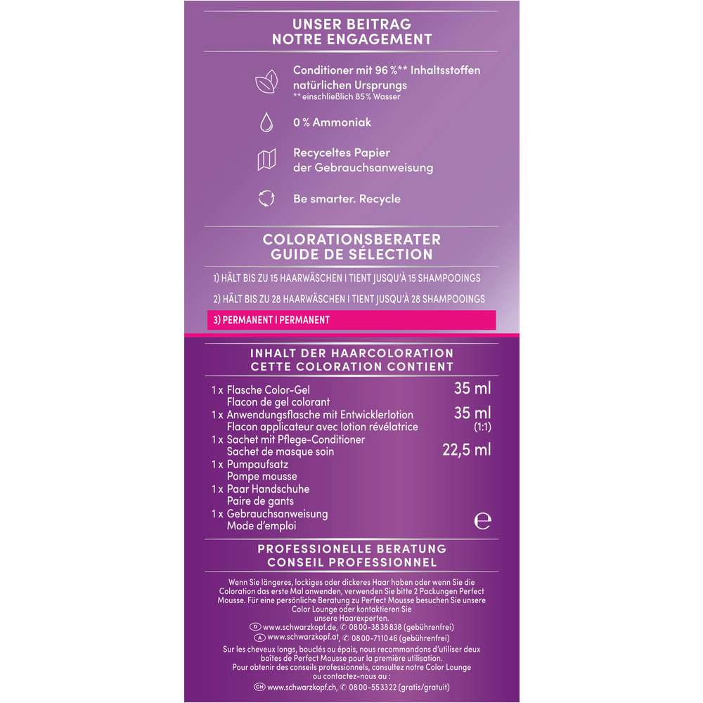 Produktabbildung Schwarzkopf Haarfarbe Perfect Mousse, 465 Schokobraun