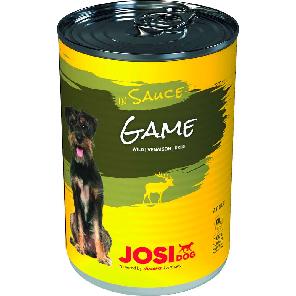 Produktabbildung JosiDog Hunde-Nassfutter, Wild in Sauce
