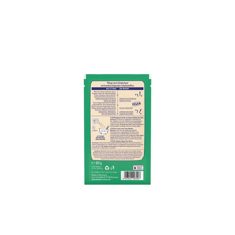 Produktabbildung Dresdner Essenz Pflegebad für Kinder Bleib Gesund, Thymian/Pfefferminze/Fenchel/Mandelöl