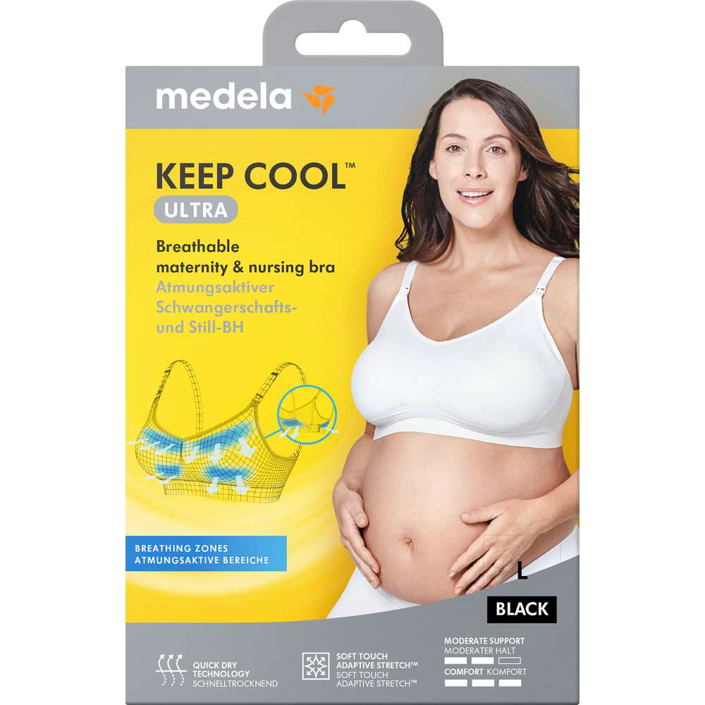 Produktabbildung Medela Schwangerschafts-BH Keep Cool Ultra Gr.L, schwarz