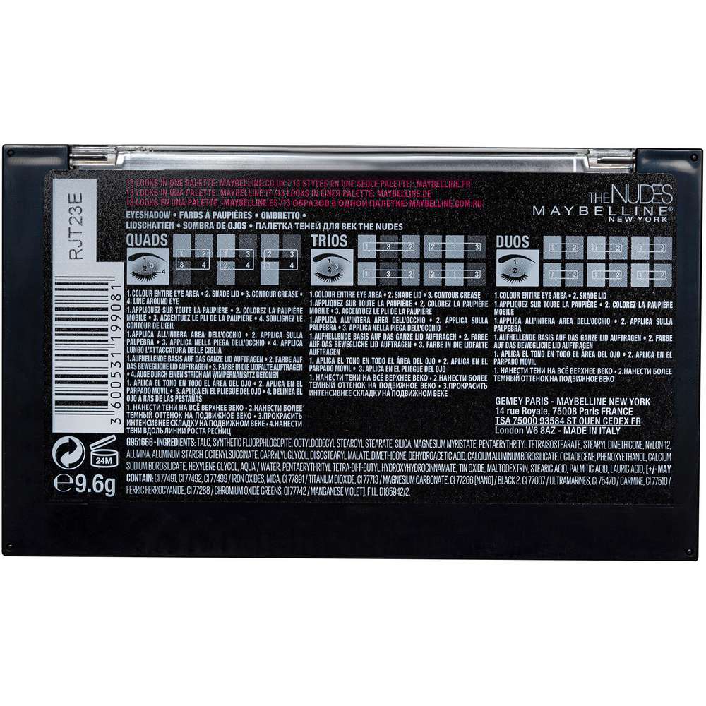 Produktabbildung Maybelline Lidschatten The Nudes Palette, 01