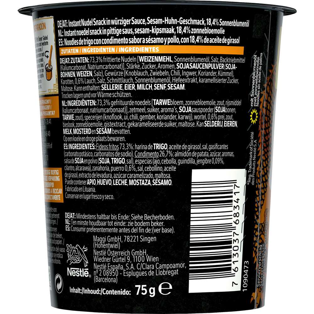 Produktabbildung Maggi Magic Asia Saucy Noodles, Sesam Chicken