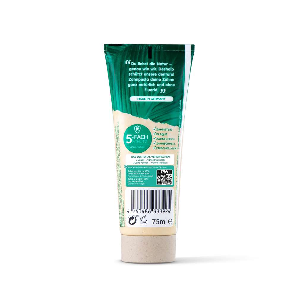 Produktabbildung happybrush Zahncreme Dentural, Natural Fluorid Frei