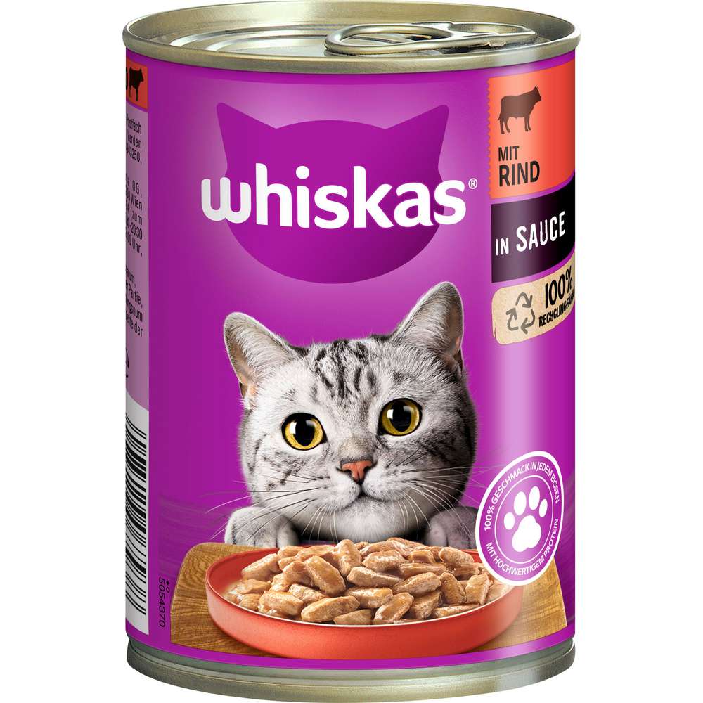 Produktabbildung Whiskas Katzen-Nassfutter, Rind/Leber in Sauce