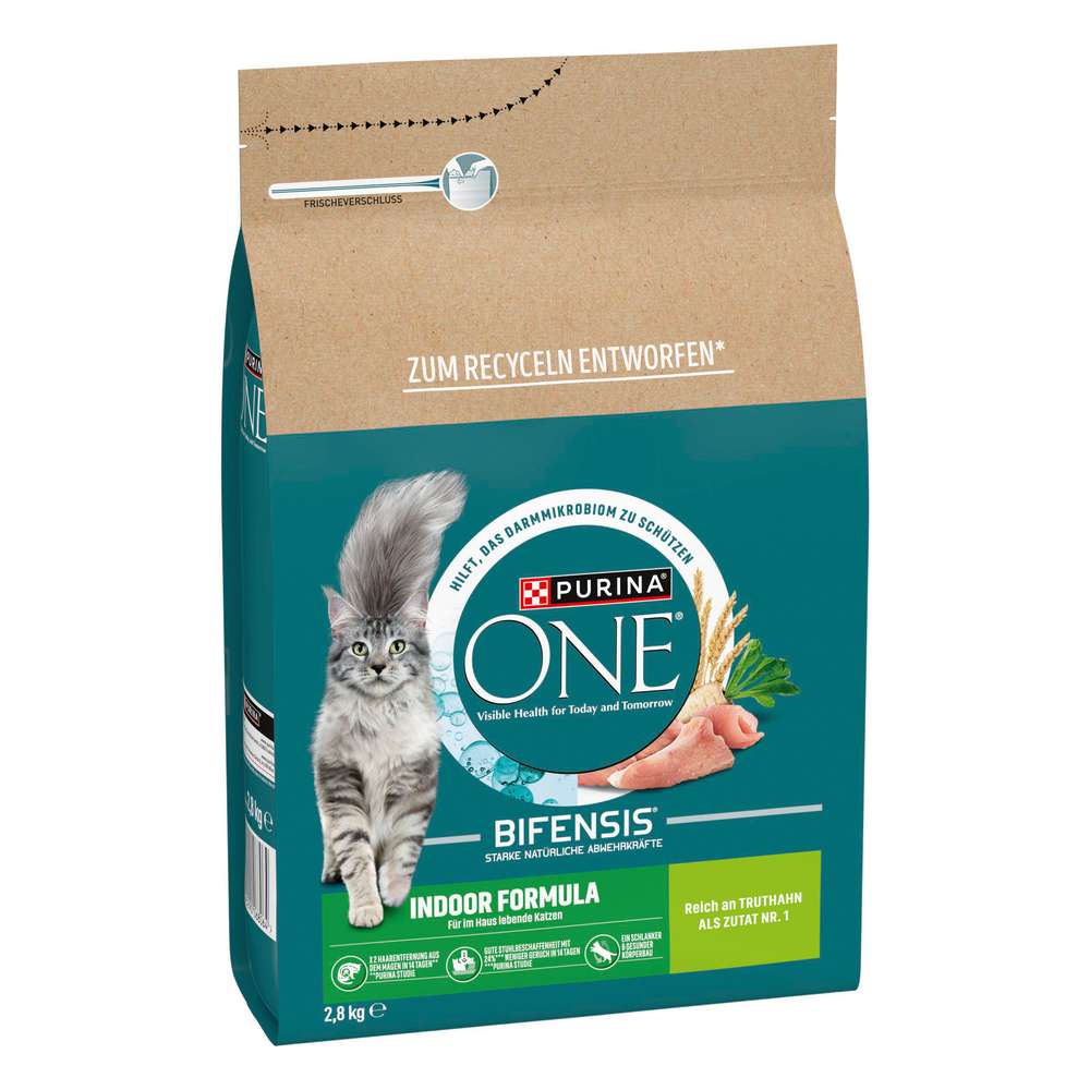 Produktabbildung Purina Katzen-Trockenfutter One, Bifensis, Indoor Formula Truthahn