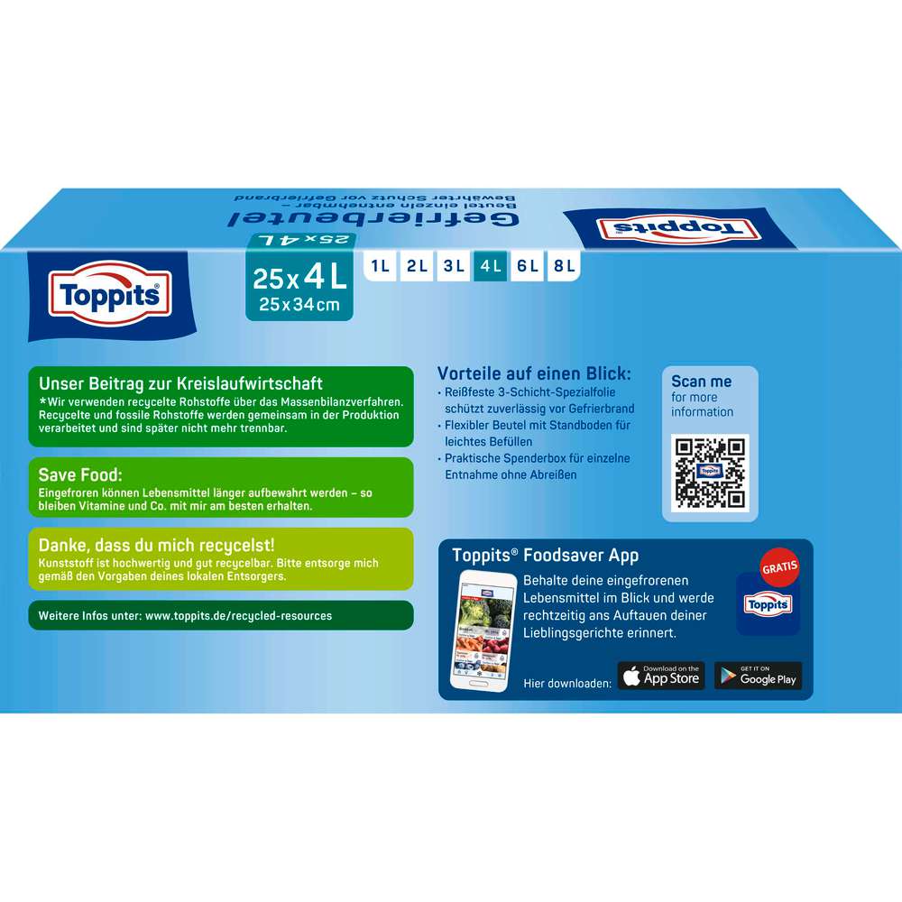 Produktabbildung Toppits Gefrier-Beutel, 25 x 4l