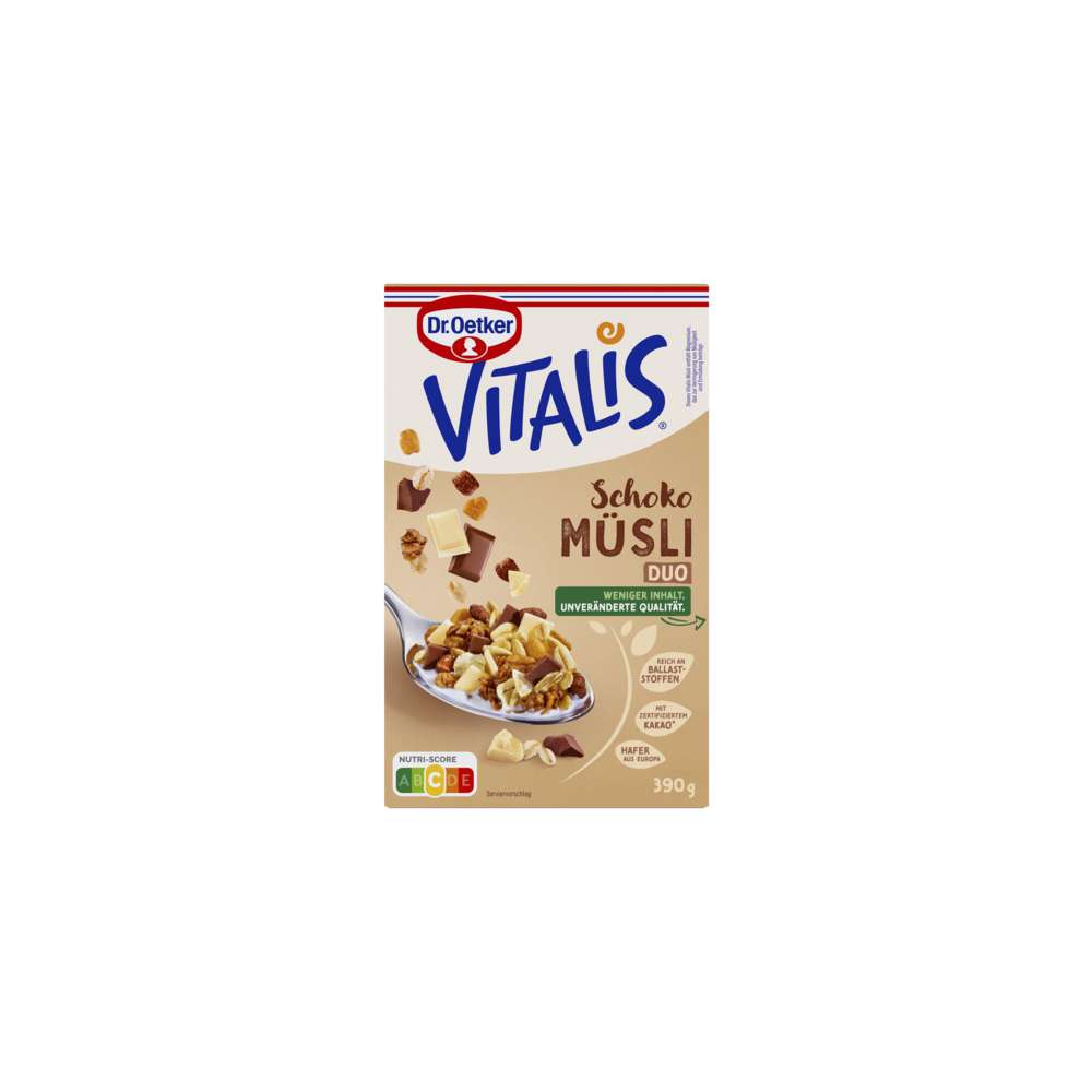 Produktabbildung Dr. Oetker Vitalis Schoko Müsli Duo