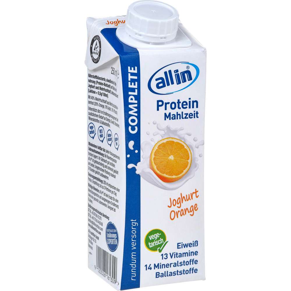 Produktabbildung allin Protein Mahlzeit Joghurt-Orange