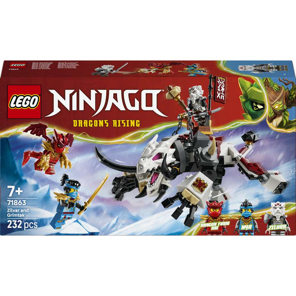 Produktabbildung Lego LEGO NINJAGO Zilvar auf seinem Drachentier Grimtak 71863
