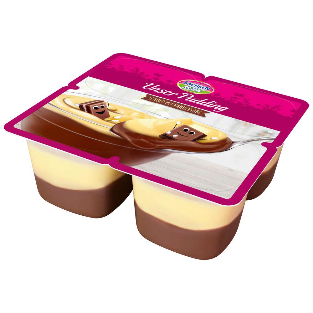 Produktabbildung Sachsenmilch Unser Pudding, Schoko mit Vanillesoße