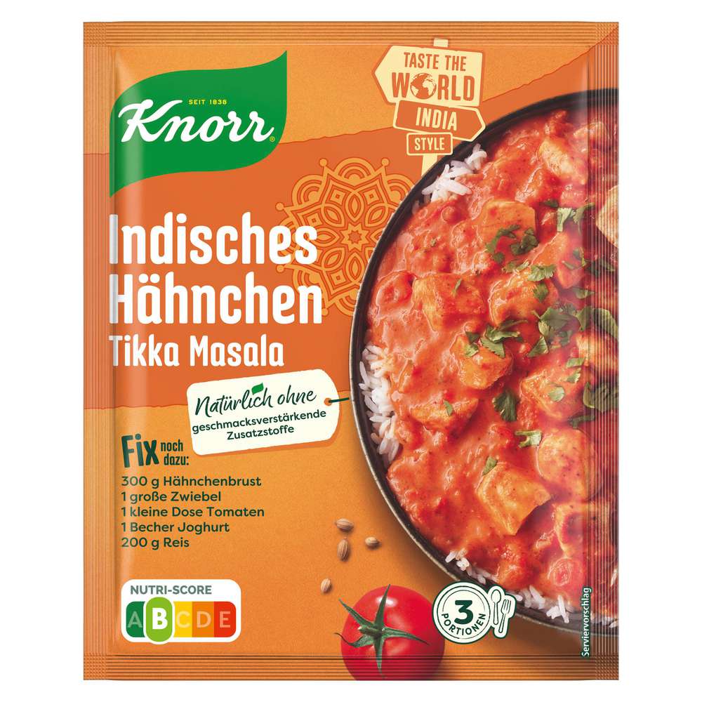 Produktabbildung Knorr Fix-Würzmischung, Indisches Hähnchen