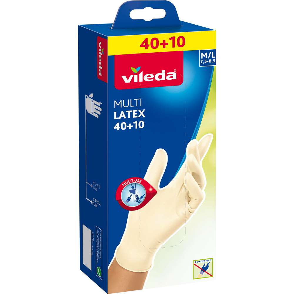 Produktabbildung Vileda Einmal-Handschuh Multi Latex, 50 Stück, Gr. M/L