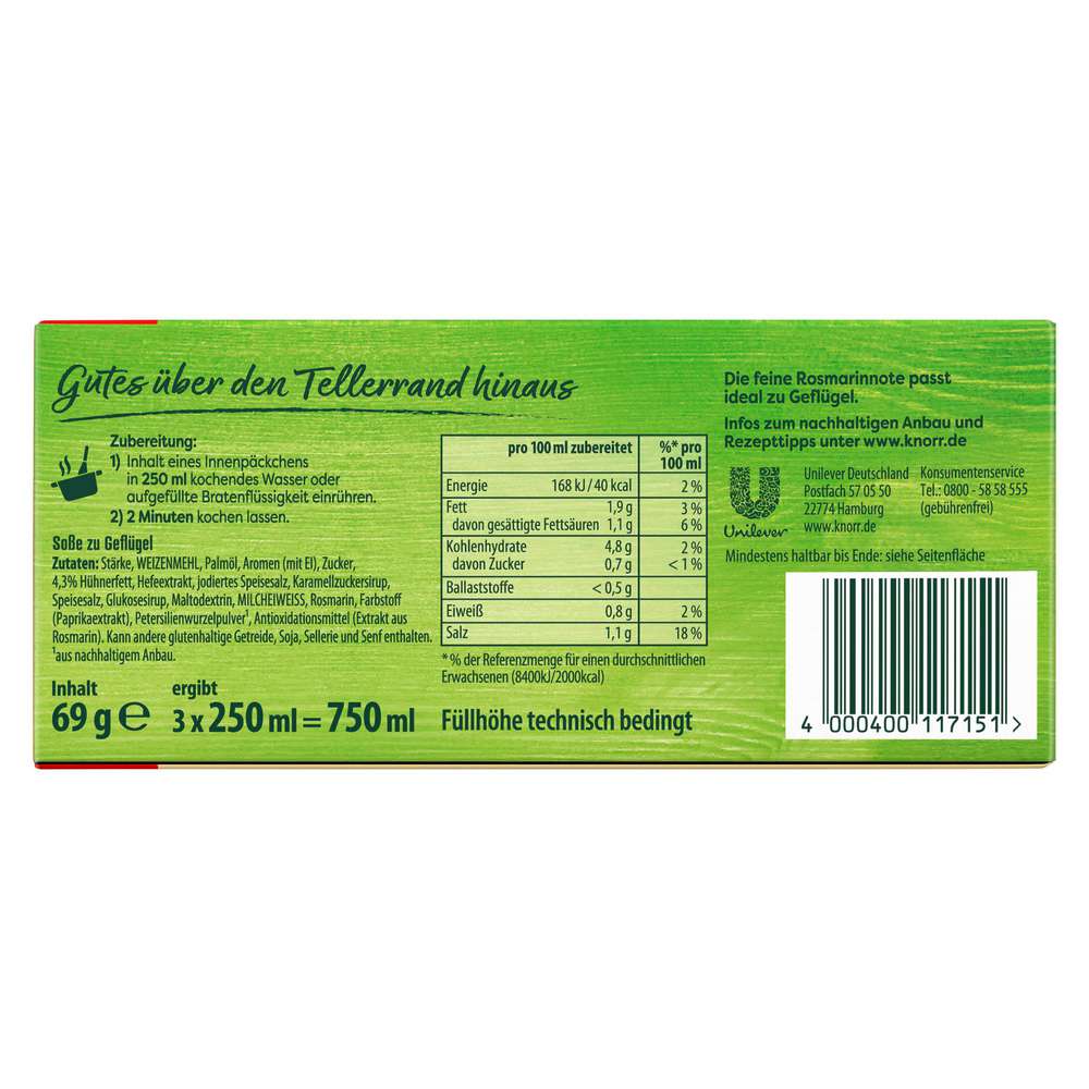 Produktabbildung Knorr Soße zu Geflügel