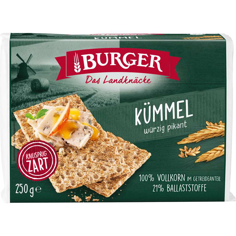 Produktabbildung Burger Roggenvollkorn-Knäckebrot, Kümmel